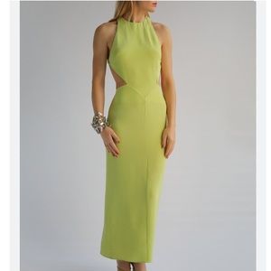 Auteur silk Zippora dress green open back size s